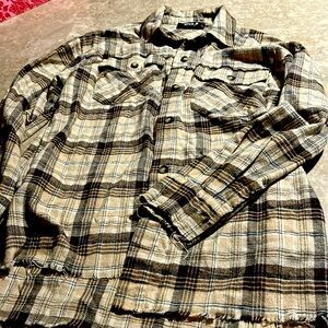 BNWOT size small blue b plaid shirt